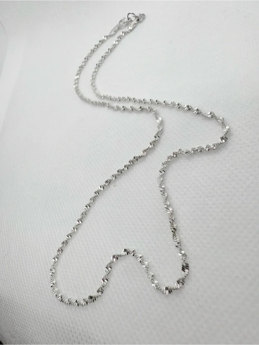 Sterling Silver Twisted Rope Chain Necklace - Silver